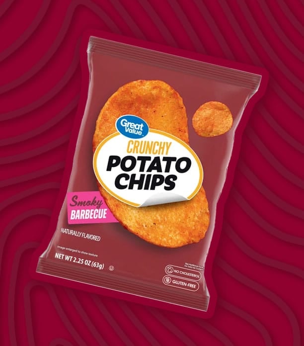 Great Value Crunchy Potato Chips Smoky Barbecue