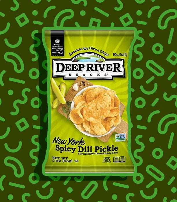 Deep River Snacks New York Spicy Dill Pickle Kettle Cooked Potato Chips