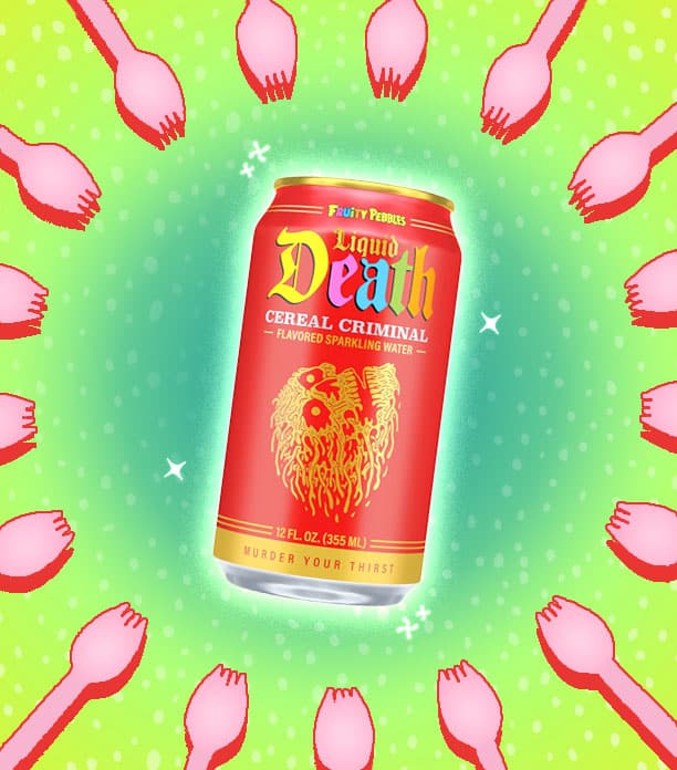 Liquid Death x Fruity Pebbles Cereal Criminal Sparkling Water