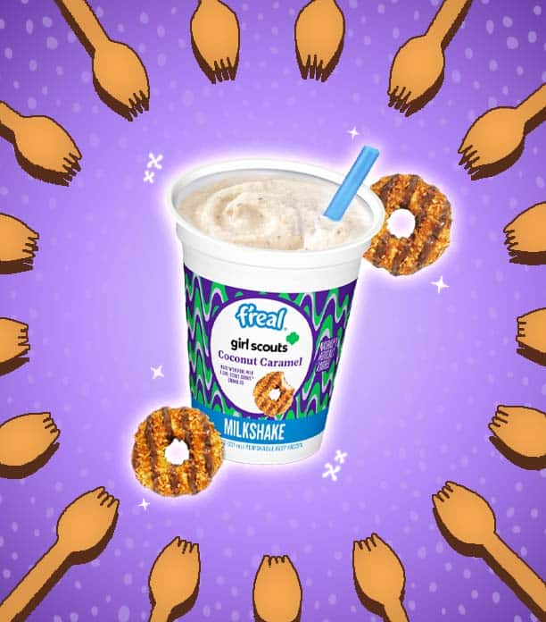 f’real Girl Scouts Coconut Caramel Milkshake
