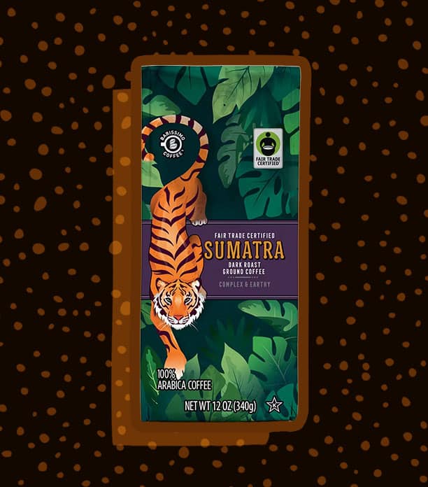 Fair Trade Single Origin Sumatra Dark Roast Ground Coffee