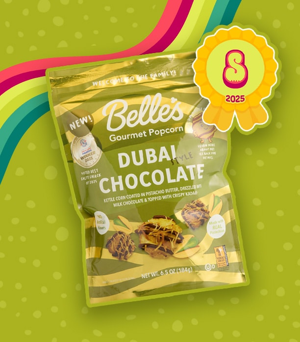 Belle's Gourmet Dubai Chocolate Popcorn