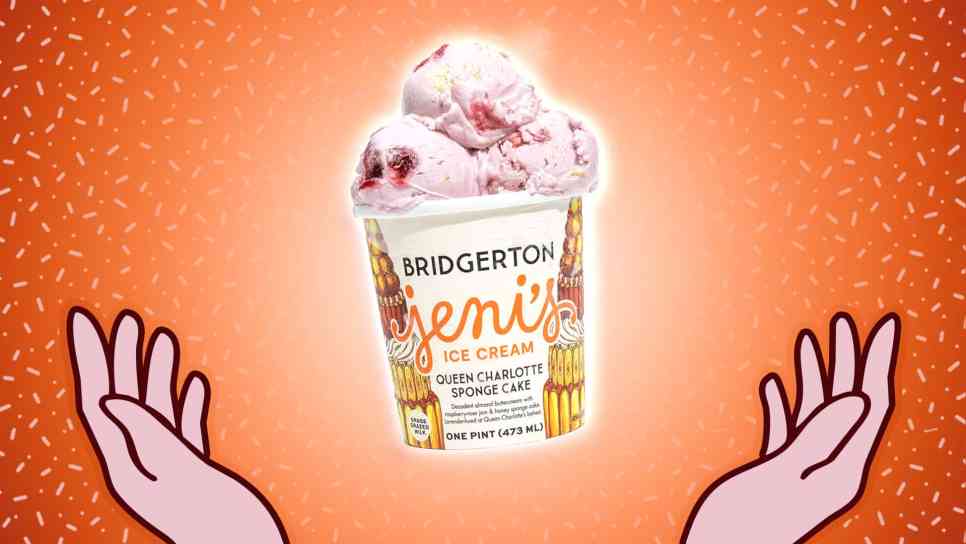 Jeni's x Bridgerton Queen Charlotte's Sponge Cake Ice Cream