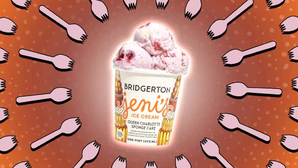 Jeni's x Bridgerton Queen Charlotte Sponge Cake Ice Cream