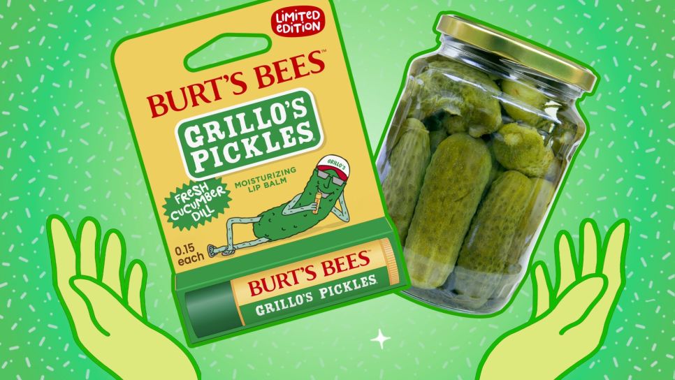 grillo's pickles x burt's bees lip balm