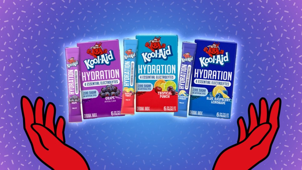 Kool-Aid Hydration: Grape, Tropical Punch, and Blue Raspberry Lemonade