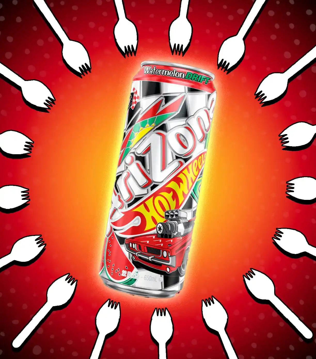 AriZona x Hot Wheels Watermelon Drift Black & White Tea