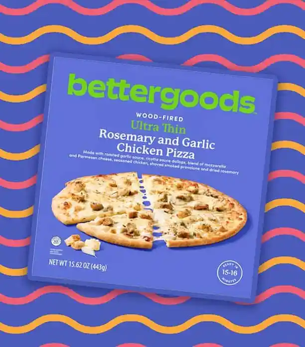 bettergoods rosemary and garlic chicken pizza review