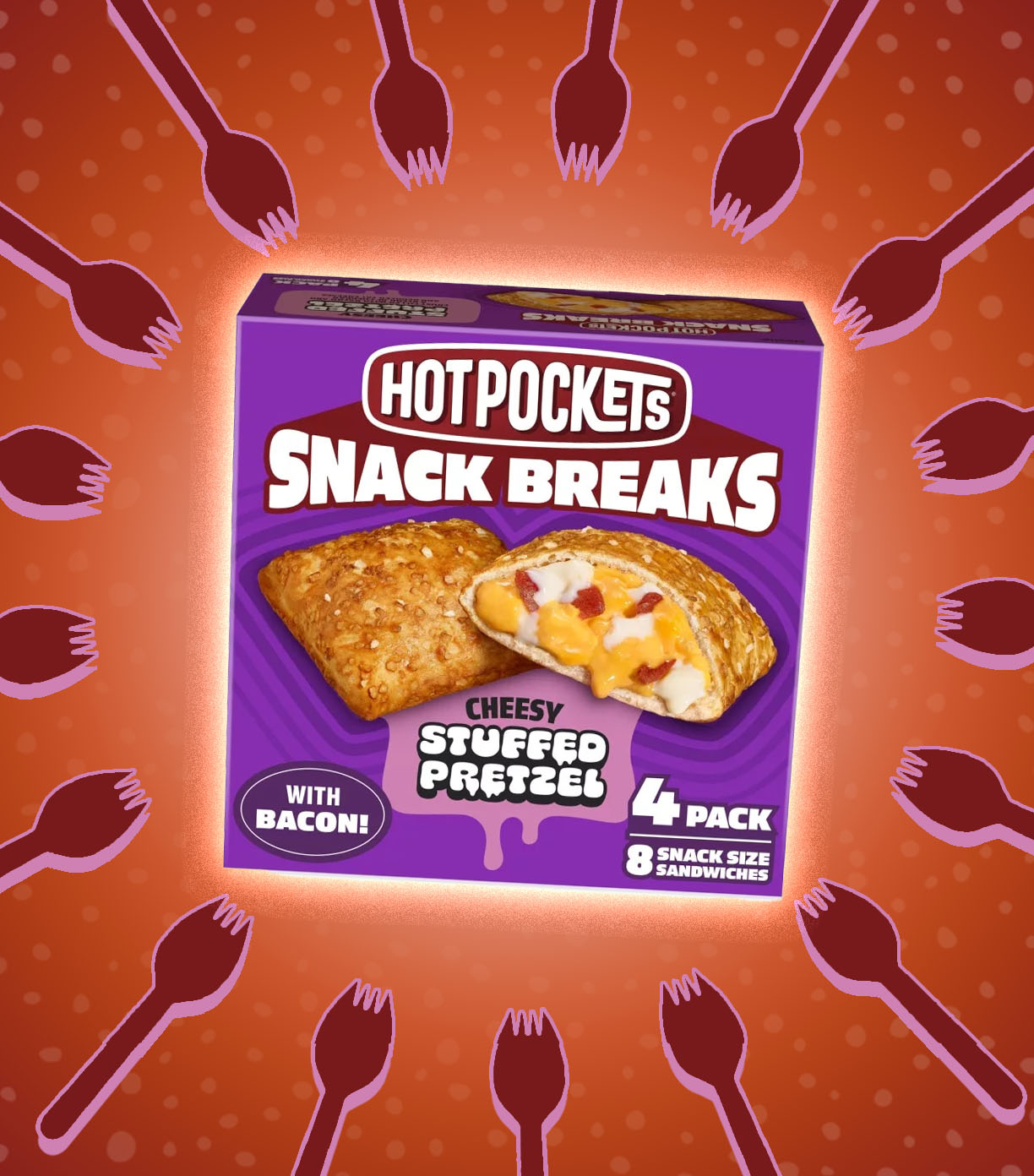Hot Pockets® Snack Breaks Cheesy Stuffed Pretzel with Bacon