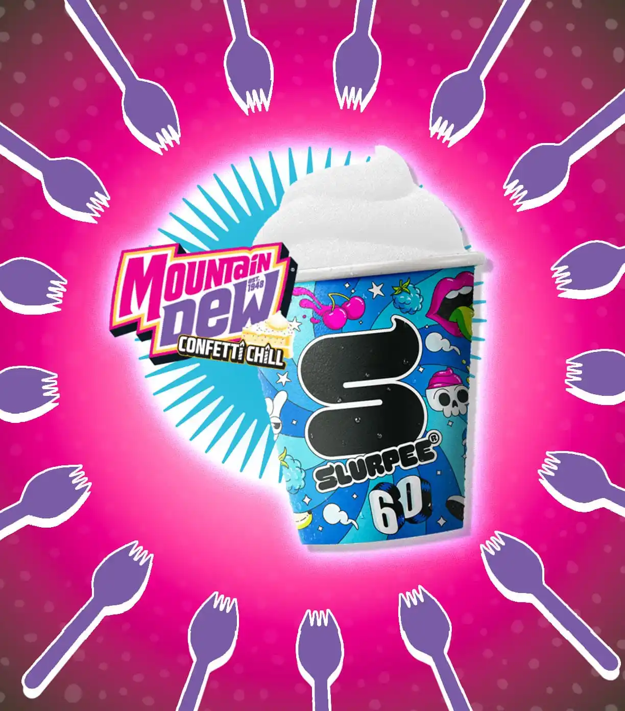 Mountain Dew Confetti Chill Slurpee
