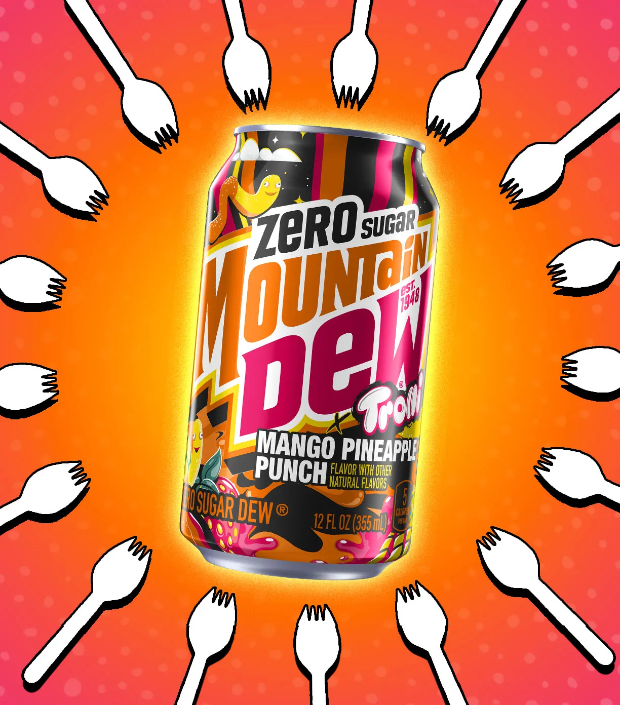 Mountain Dew Zero Sugar Trolli Mango Pineapple Punch