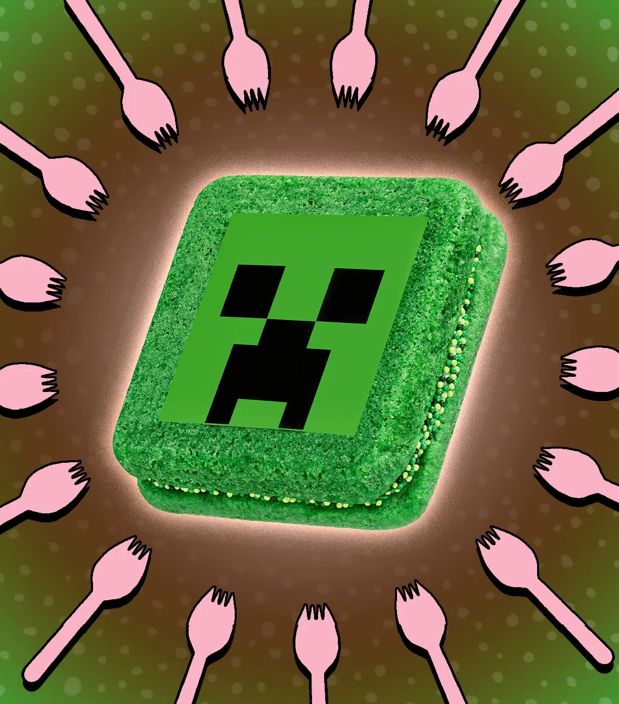 Creeper Key Lime Minecraft Crumbl Cookie