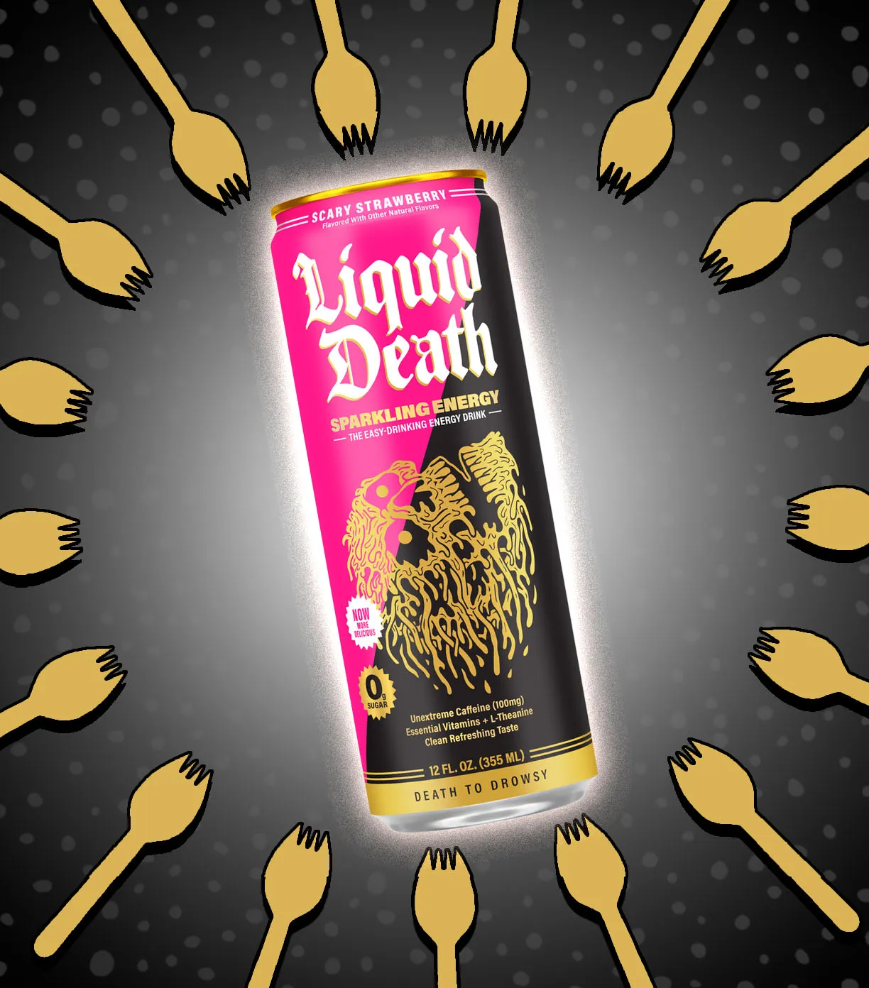 Liquid Death Scary Strawberry Sparkling Energy